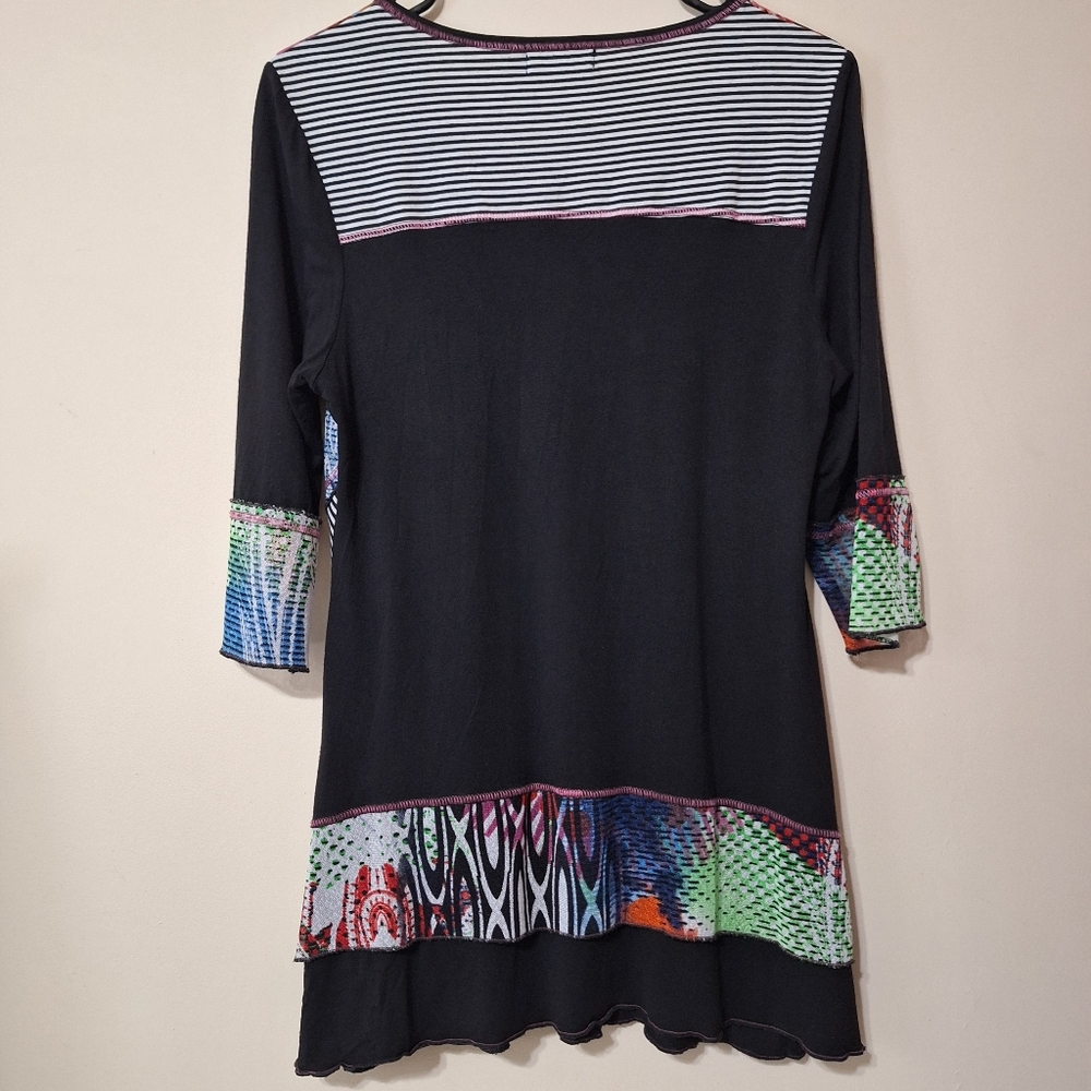 Papa Vancouver Patchwork Abstract Tunic Top Size S - Picture 9 of 9